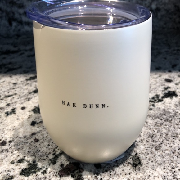 Rae Dunn GRAPE JUICE. Insulated Stainless Steel Wine Glass Ivory 12 oz / 355 ml - Picture 2 of 3
